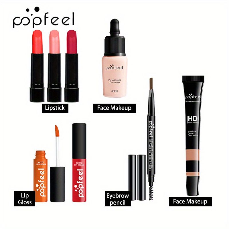POPFEEL 24-34Pcs Makeup Set Full Professional Makeup Kit Eyeshadow Blush Foundation Face Powder Makeup Case Korean Cosmetic - Everyday Use