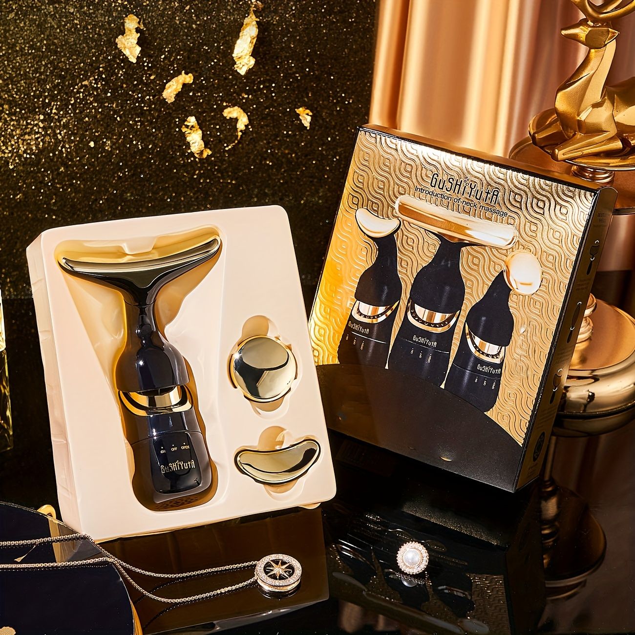 3 In 1 Face Massager Neck Facial Eye Massage Introducer Microcurrent Skin Rejuvenation Anti Aging Beauty Device