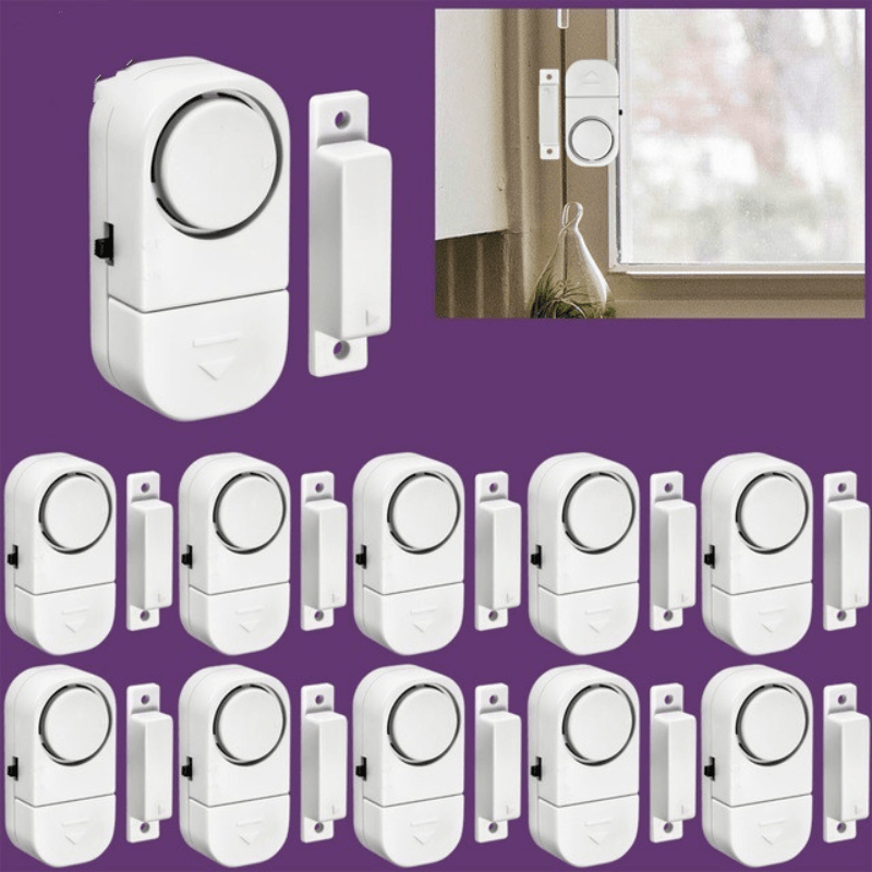 10pcs Secure Your Home with Wireless Window Door Burglar Alarm System Magnetic Sensor Sticky Alarm Open Door Sensor Burglary Indoor Alarm security protection 120dB