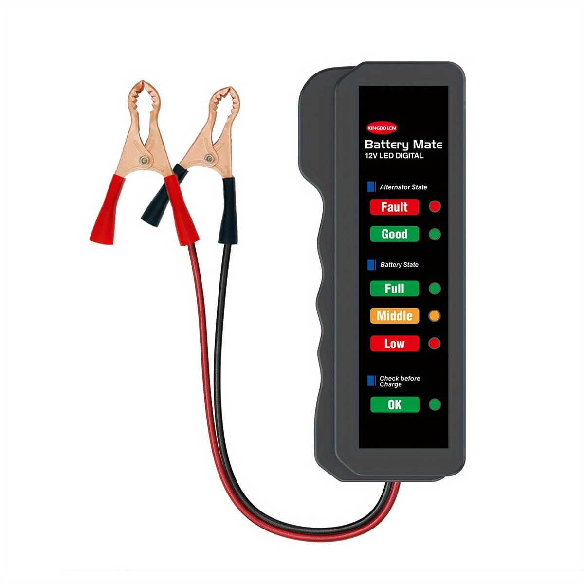 Mini 12V Car Battery Tester Digital Alternator Tester 6 LED Lights Detect Display Car Tool Auto Battery Tester For Car Motorcycle