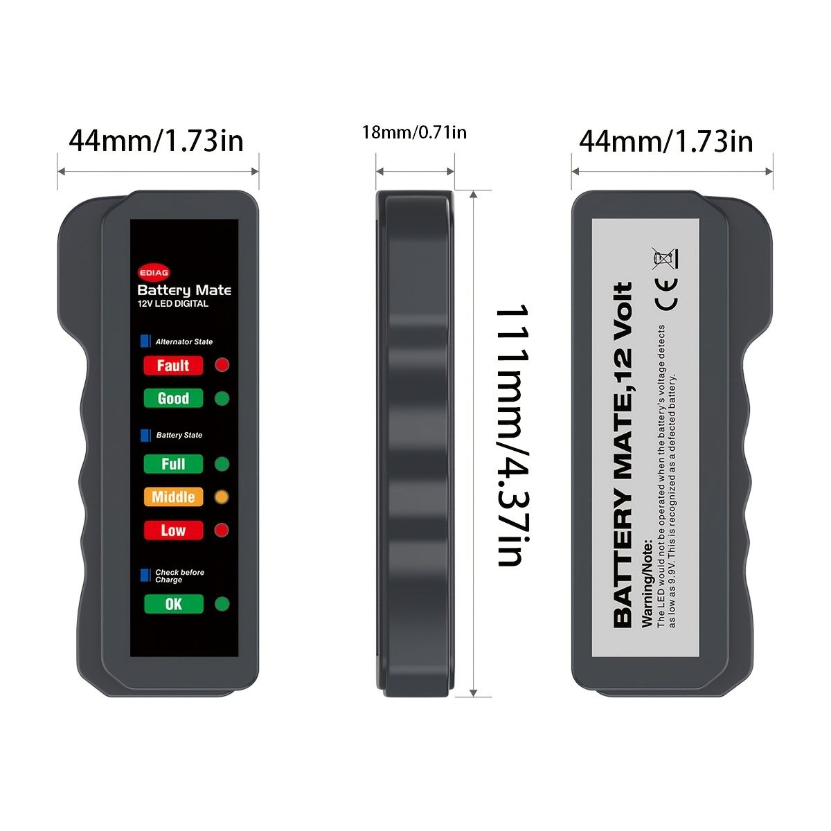 Mini 12V Car Battery Tester Digital Alternator Tester 6 LED Lights Detect Display Car Tool Auto Battery Tester For Car Motorcycle
