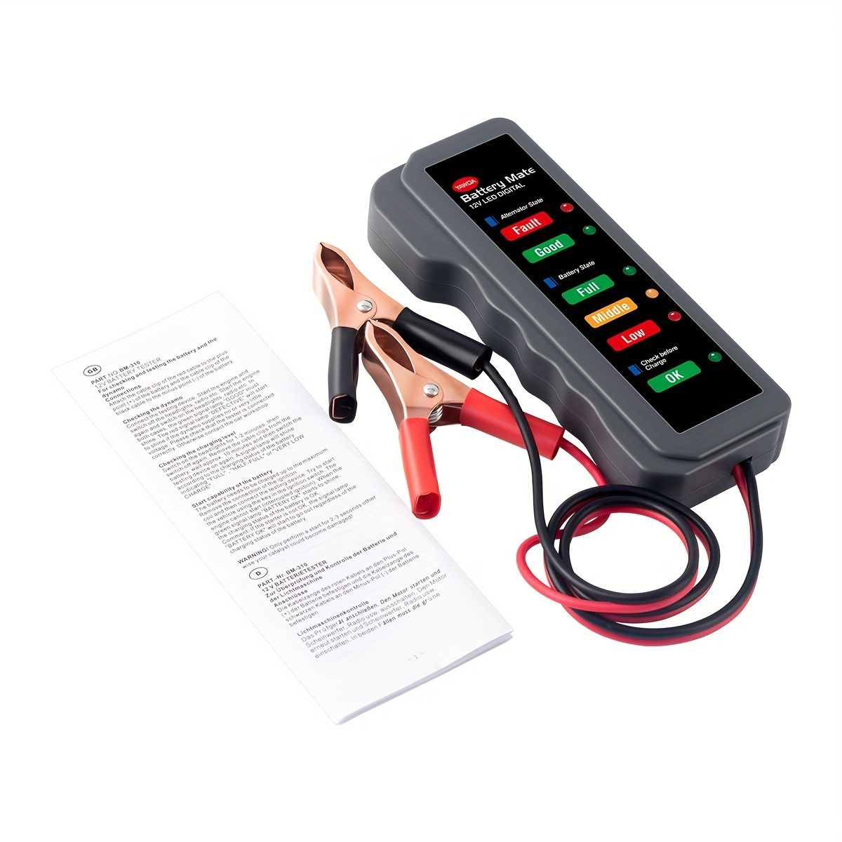 Mini 12V Car Battery Tester Digital Alternator Tester 6 LED Lights Detect Display Car Tool Auto Battery Tester For Car Motorcycle