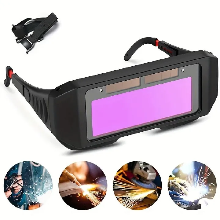 Auto-Darkening Solar Powered Welding Helmet Goggles LCD Welder Glasses for for TIG MIG MMA Gas Welding and Chainsaw Work