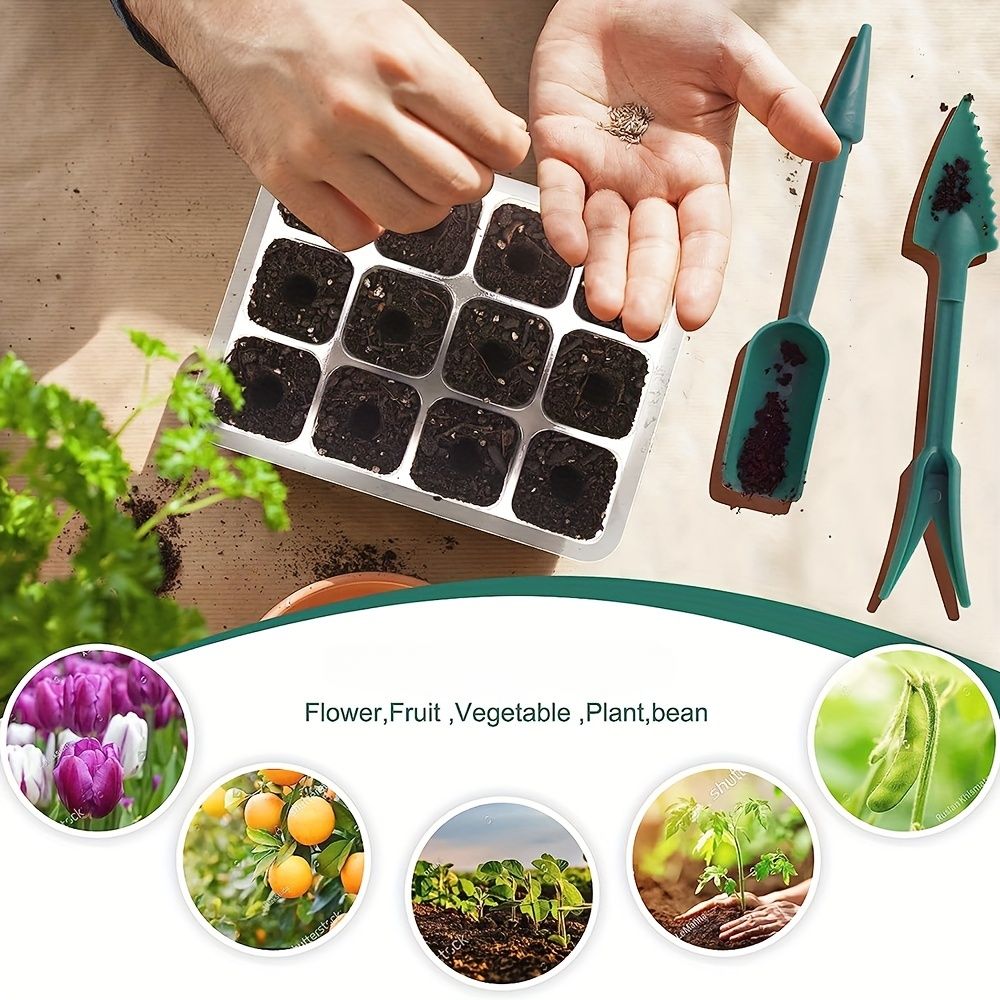 6 Packs Full Spectrum LED Growing Lamp Complete Seed Starting Kit 12 Hole Seedling Starter Trays Full Spectrum Grow Light Time Controller Humidity Dome Dishwasher Safe Trays