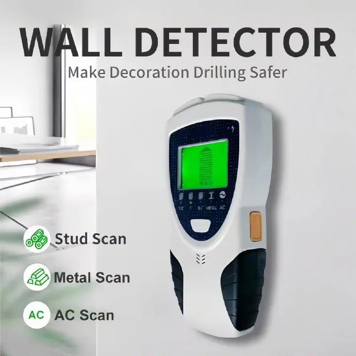 Stud Finder Wall Scanner 5 In 1 Stud Detector Intelligent Microprocessor Chip HD LCD Display Stud Sensor Beam Finders For The Center Edge Of Wood AC Wire Metal Studs Joist Pipe