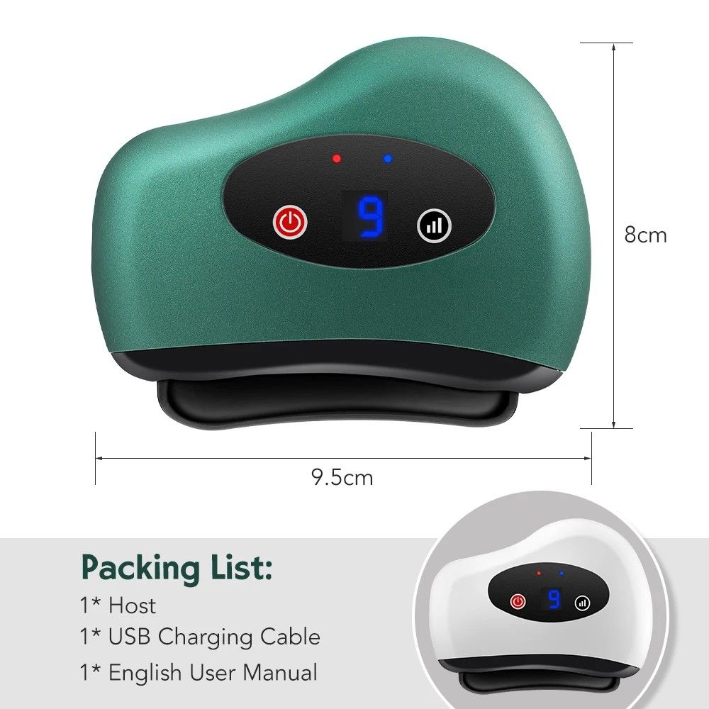 Electric Scraping Board 9 Gears Vibration Massage Hot Compress Dredging Meridian Lymphatic Drainage Care Body