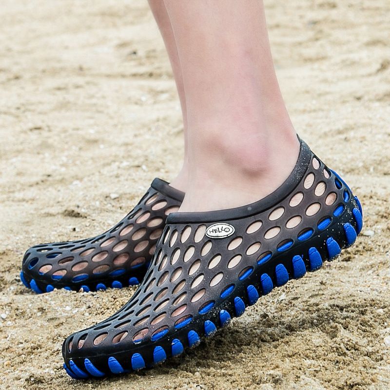 Men's Sandals 2024 Summer Sandals Fashion Hollow Breathable Beach Slippers Massage Slippers Sandals