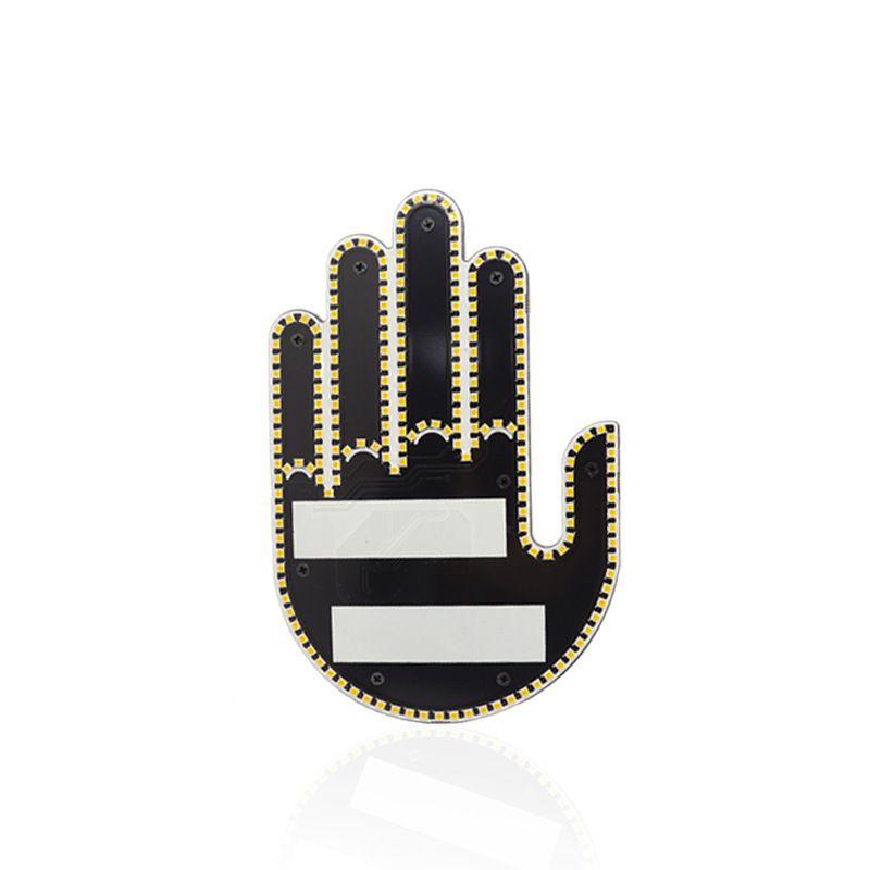 Funny Car Finger Light with Remote, Road Rage Signs Middle Finger Gesture Light，Auto Amber Middle Finger Warning Brake Light