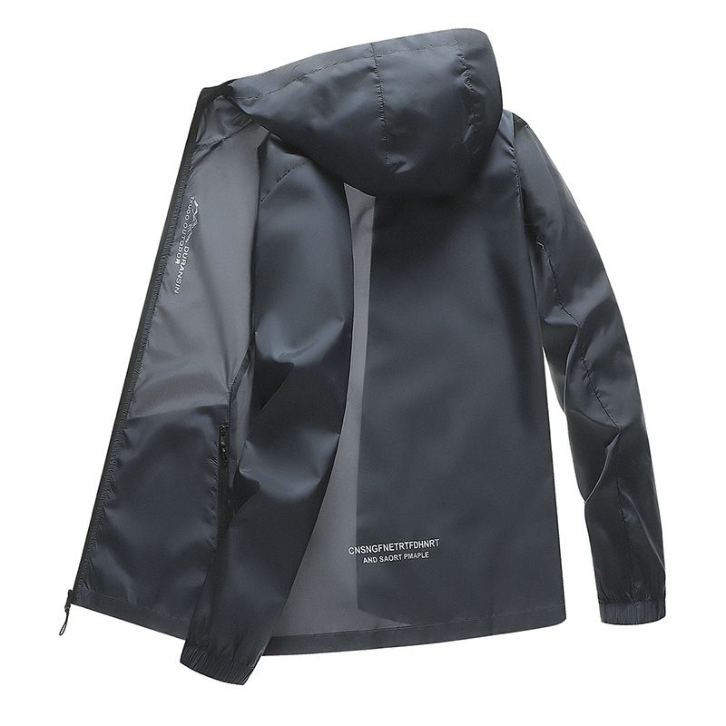 Summer New Men's Fashion Ice Silk Sunscreen Clothing Pure Color Hooded Semi-Transparent Ultraviolet Protection Clothing For Men