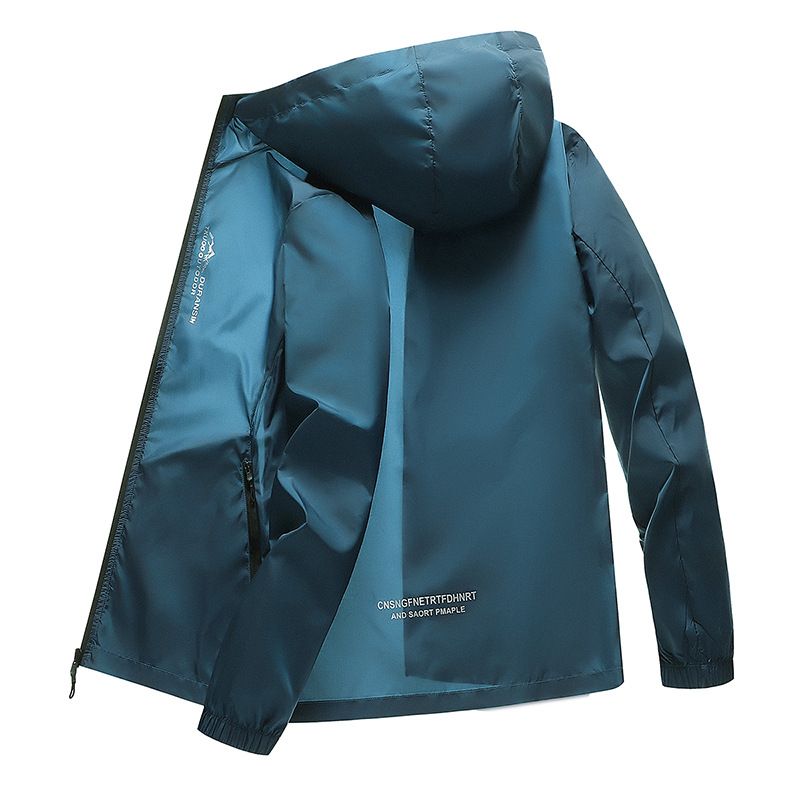Summer New Men's Fashion Ice Silk Sunscreen Clothing Pure Color Hooded Semi-Transparent Ultraviolet Protection Clothing For Men