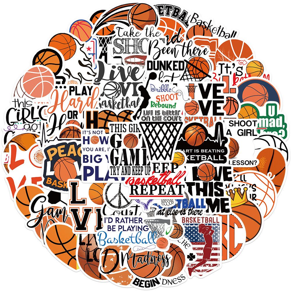 50pcs Love Basketball Stickers For Journal Phone Guitar Laptop Notebooks Stationery DIY Sport Sticker Scrapbooking Supplies