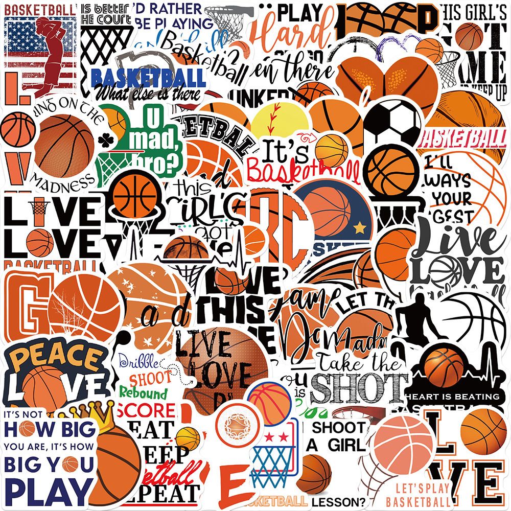 50pcs Love Basketball Stickers For Journal Phone Guitar Laptop Notebooks Stationery DIY Sport Sticker Scrapbooking Supplies