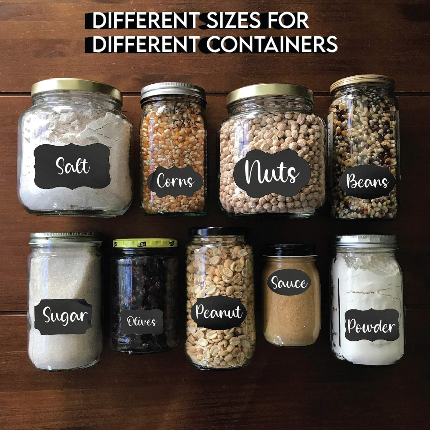 Haile 20pcs Waterproof Chalkboard Labels Spice Organizer Label for Household Kitchen Jars Blackboard Stickers With White Pen