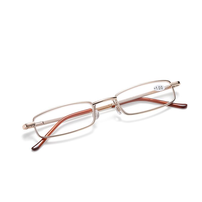 Elegant Portable Mini Reading Glasses Metal Frame Pen Box Ultra-thin Men Women Reading Glasses Presbyopia Eyeglasses With Box
