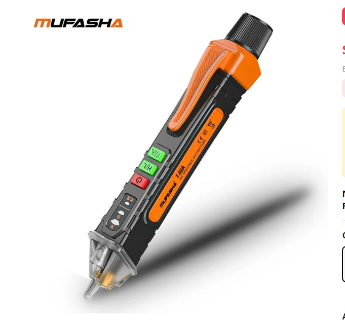 Non-Contact Voltage Detector Electrical Pen AC Voltage Tester Smart Breakpoint Finder 12-1000V