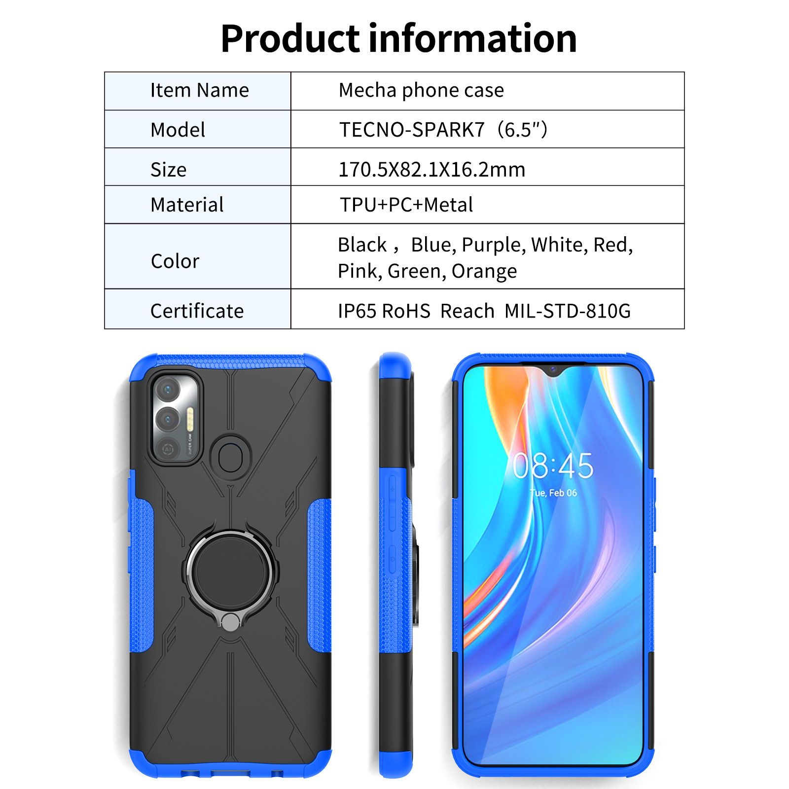 Durable Protective phone case for TECNO SPARK 7 cases
