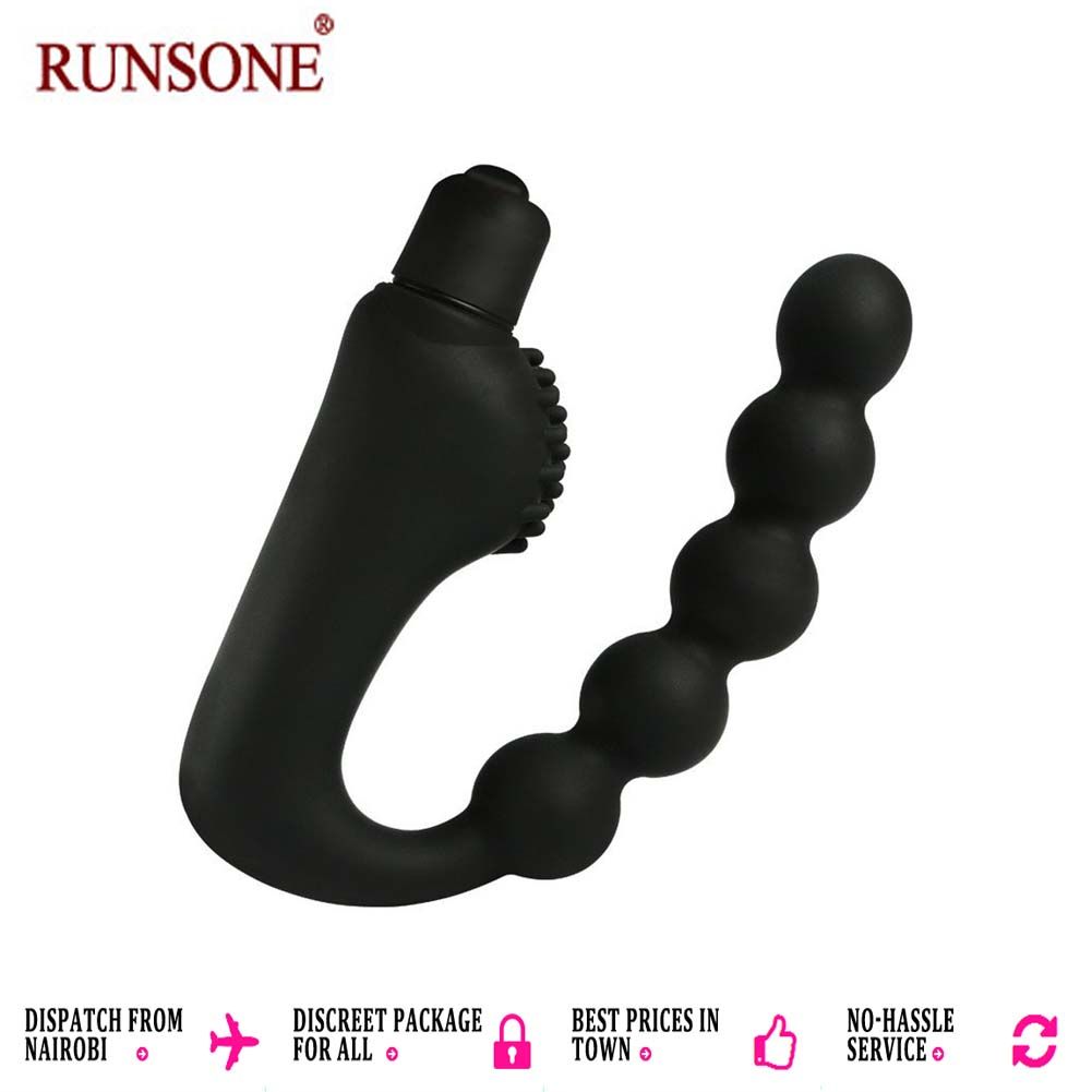 Anal Beads Plug P Spot Vibrator Prostate Butt Vibrating Dildo Anus Stimulator 10 Vibrations Massager Silicone Vibe Adult Sex Toys for Men Women Couples