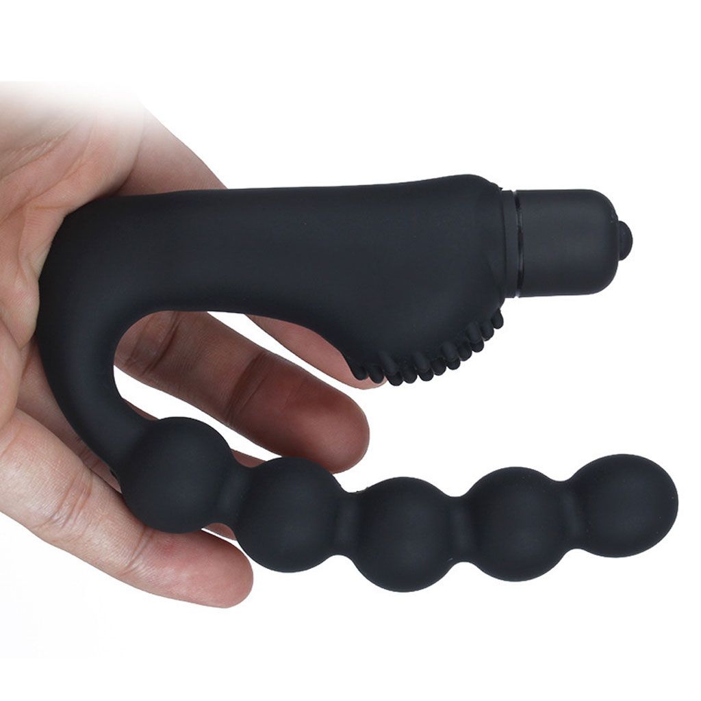 Anal Beads Plug P Spot Vibrator Prostate Butt Vibrating Dildo Anus Stimulator 10 Vibrations Massager Silicone Vibe Adult Sex Toys for Men Women Couples