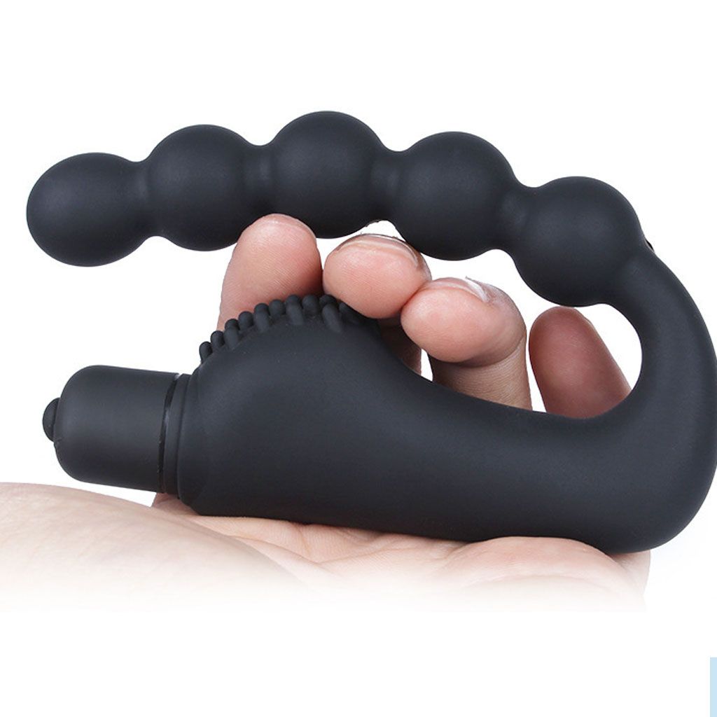 Anal Beads Plug P Spot Vibrator Prostate Butt Vibrating Dildo Anus Stimulator 10 Vibrations Massager Silicone Vibe Adult Sex Toys for Men Women Couples