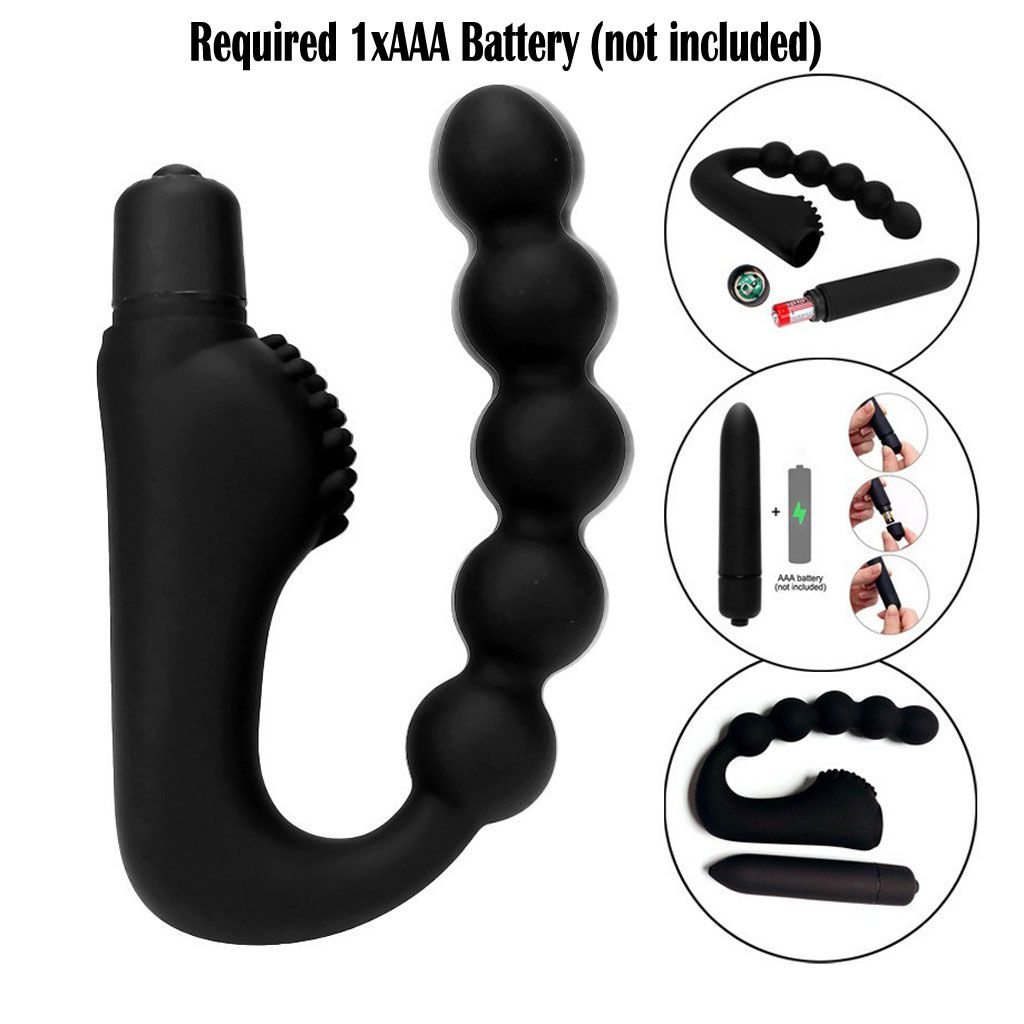 Anal Beads Plug P Spot Vibrator Prostate Butt Vibrating Dildo Anus Stimulator 10 Vibrations Massager Silicone Vibe Adult Sex Toys for Men Women Couples