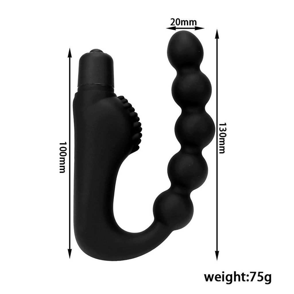 Anal Beads Plug P Spot Vibrator Prostate Butt Vibrating Dildo Anus Stimulator 10 Vibrations Massager Silicone Vibe Adult Sex Toys for Men Women Couples
