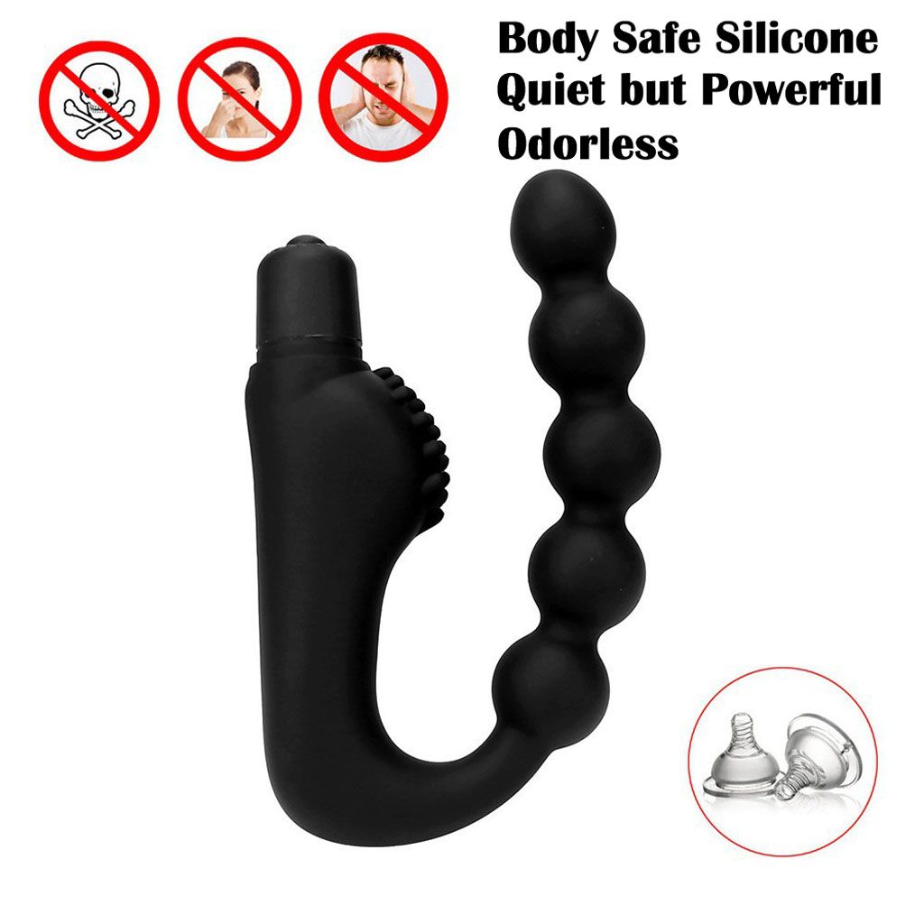 Anal Beads Plug P Spot Vibrator Prostate Butt Vibrating Dildo Anus Stimulator 10 Vibrations Massager Silicone Vibe Adult Sex Toys for Men Women Couples