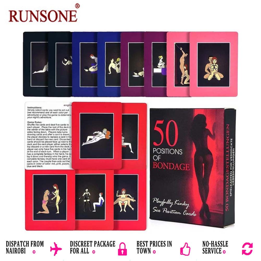 50 Positions of Bondage Sex Couple Game Cards Role Play Fun Adult Date Night Novelty Idea Toy Gift for Men Female