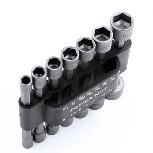 14PCS Power Nut Driver Hex Shank Drill Bit Set Adapter Socket Wrench Screw Tool