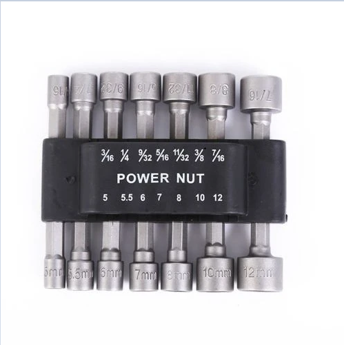 14PCS Power Nut Driver Hex Shank Drill Bit Set Adapter Socket Wrench Screw Tool
