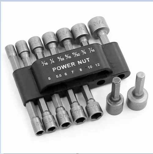 14PCS Power Nut Driver Hex Shank Drill Bit Set Adapter Socket Wrench Screw Tool