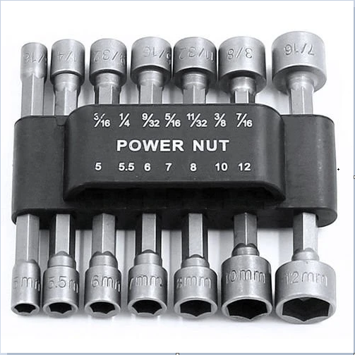 14PCS Power Nut Driver Hex Shank Drill Bit Set Adapter Socket Wrench Screw Tool