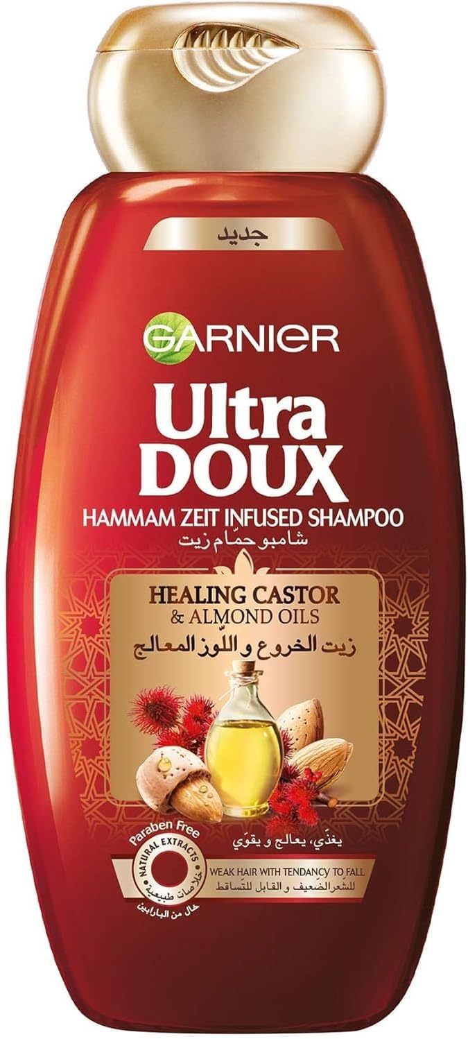 Garnier Ultra Doux Hammam Zeit InfUSed Shampoo With Healing Castor & Almond Oils, 400Ml