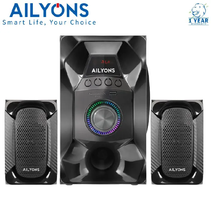 AILYONS/LYONS ECS2404/LYS2404 woofer speaker system Multimedia Speaker With Powerful Amplifier 18000 PMPO Output Power 25W+10W*2 Speaker System【HOT】