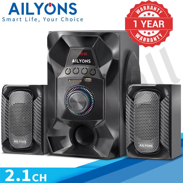 AILYONS ECS2404 woofer speaker system Multimedia Speaker With Powerful Amplifier 18000 PMPO Output Power 25W+10W*2 Speaker System【HOT】 Black