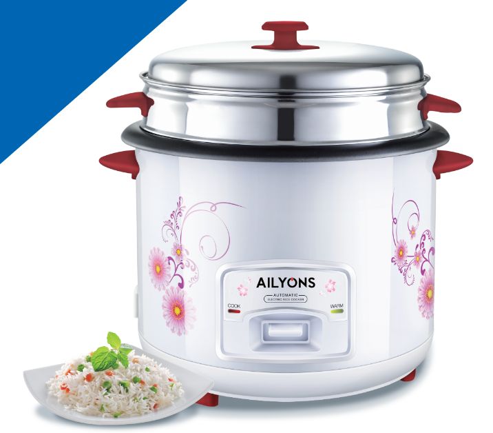 AILYONS RCX-22B01 2.2L RICE COOKERS Stainless Steel Body 900W Non-stick Removable Inner Pot Automatic Cooking& Warming Function
