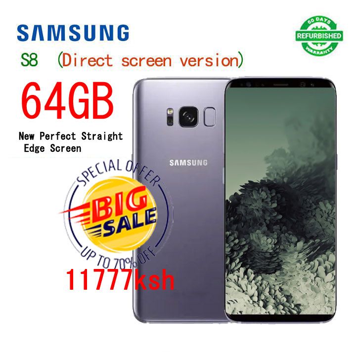 Refurbished samsung galaxy s8 64GB 5.8'' Fingerprint unlocking 3000mAh Battery Smart Phones Dual SIM 120MP+8MP Camera Mobile phones Qualcomm Direct screen version Perfect screen perfect battery body