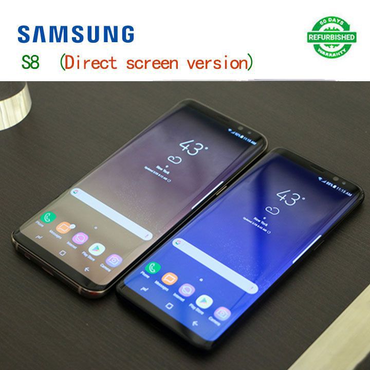 Refurbished samsung galaxy s8 64GB 5.8'' Fingerprint unlocking 3000mAh Battery Smart Phones Dual SIM 120MP+8MP Camera Mobile phones Qualcomm Direct screen version Perfect screen perfect battery body