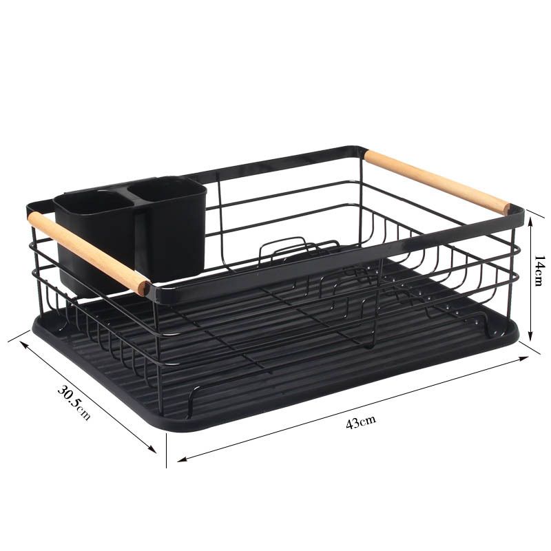 【Promotions】Jaza Keja Dish Drying Rack for Kitchen Counter Stainless Steel Dish Drainer with Removable Cutlery Holder Drainboard