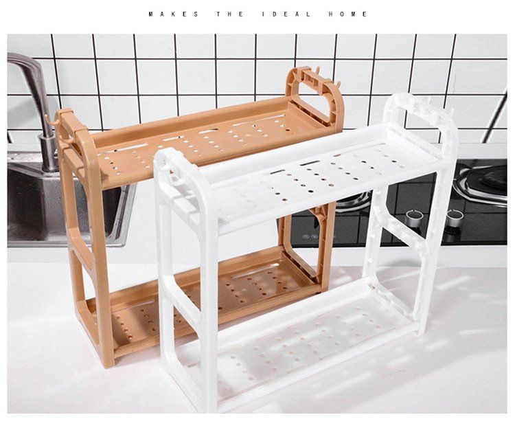 Jaza Keja 2 Layer Kitchen Organizer Rack Spices Organizer Storage Shelves Seasoning Spices Storage Holder Kitchen Utensils Storage Rack