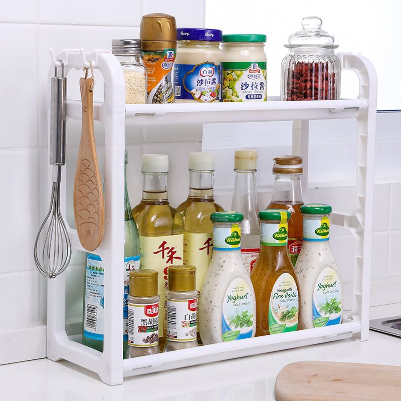 Jaza Keja 2 Layer Kitchen Organizer Rack Spices Organizer Storage Shelves Seasoning Spices Storage Holder Kitchen Utensils Storage Rack