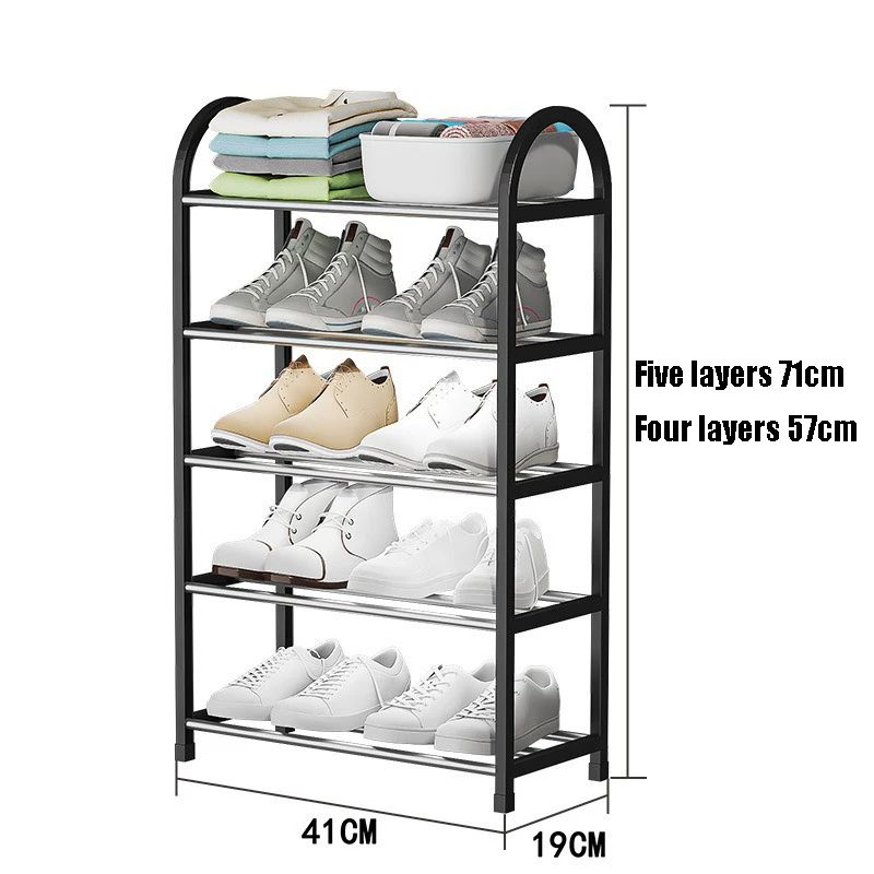 Jaza Keja 4 5 Layers Shoe Rack Economical Shoe Shelf Simple Shoe Cabinet Multi-layer Assembly Door Dormitory Organizer Shoe Storage Rack