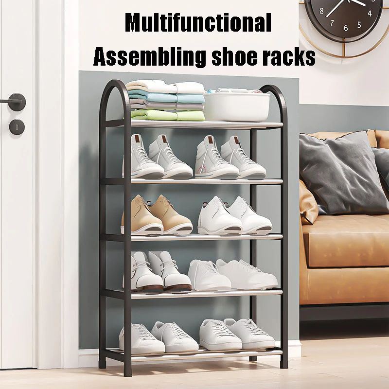 Jaza Keja 4 5 Layers Shoe Rack Economical Shoe Shelf Simple Shoe Cabinet Multi-layer Assembly Door Dormitory Organizer Shoe Storage Rack