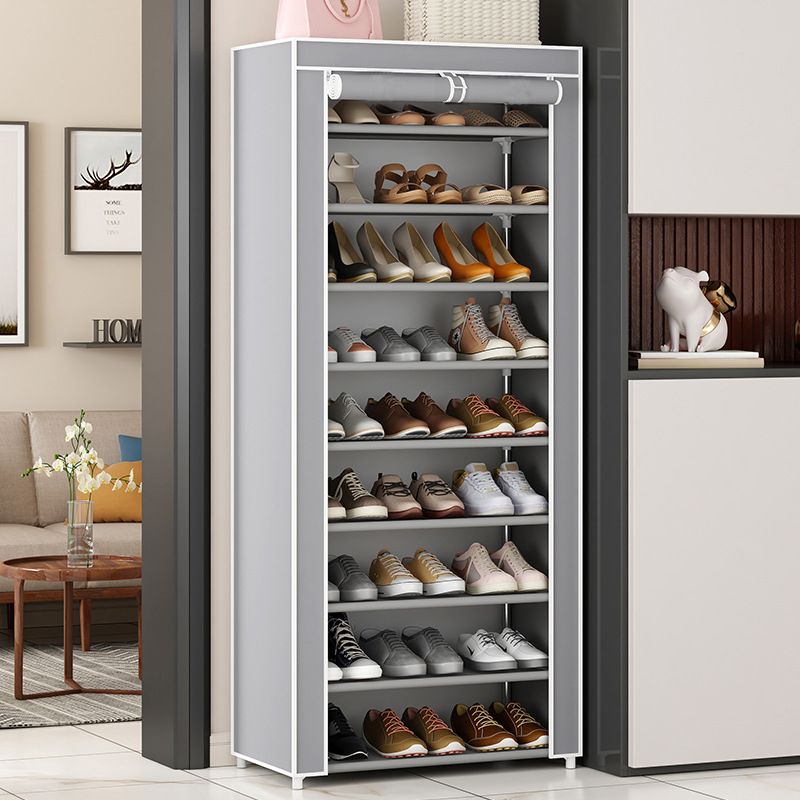 Jaza Keja 6 Layers Shoes Rack With Dustproof Curtain Free Standing Shoes Rack Easy Assembled Shoes Storage Shelf