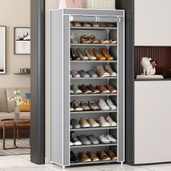 Jaza Keja 5 6 Layers Shoes Rack With Dustproof Curtain Free Standing Shoes Rack Easy Assembled Shoes Storage Shelf
