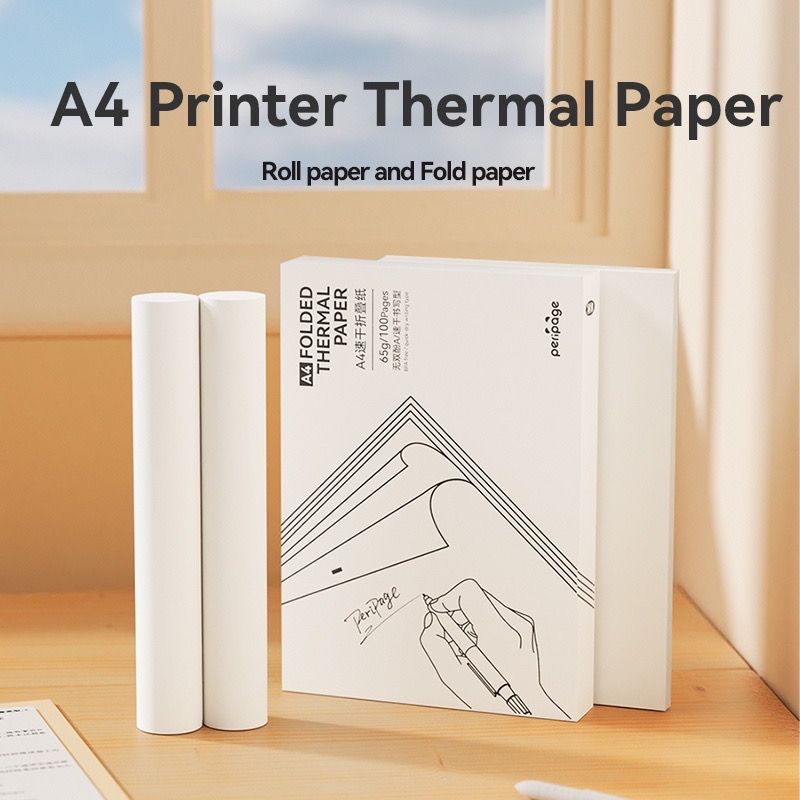 A4 Thermal Printing Paper Rolls for Peripage A4 Mini Printer Pocket Printer Portable Thermal Label Printer Thermal Paper Folded Rolls