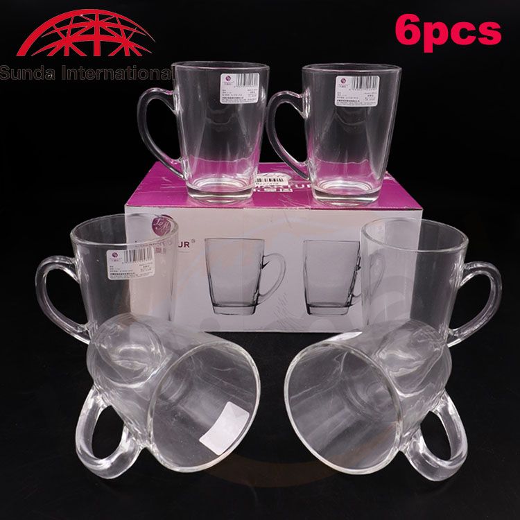 Sundabests 6pcs Glass Cup High Quanlity Milk Juicer Beer Glass Cups wine glasses kitchen appliance import（311006321）