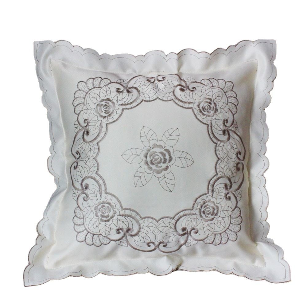New Embroidered Pillow Case Home Bedroom Living Room Sofa Pillow Case Embroidered Fabric Fashion Light Luxury Square Cushion