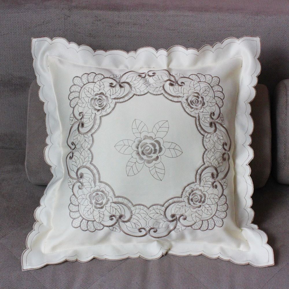 New Embroidered Pillow Case Home Bedroom Living Room Sofa Pillow Case Embroidered Fabric Fashion Light Luxury Square Cushion