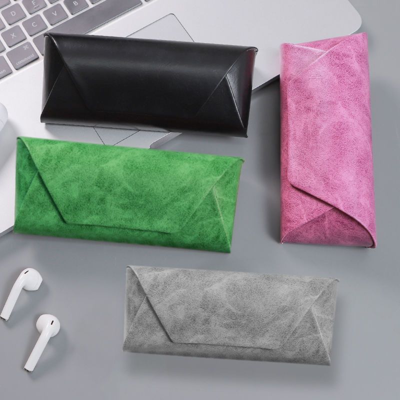 Only Case Glasses Case Advanced Magnetic Suction Fashion Men's and Women's Students Portable Retro Sunglasses Ink Simple Leather Mirror Case