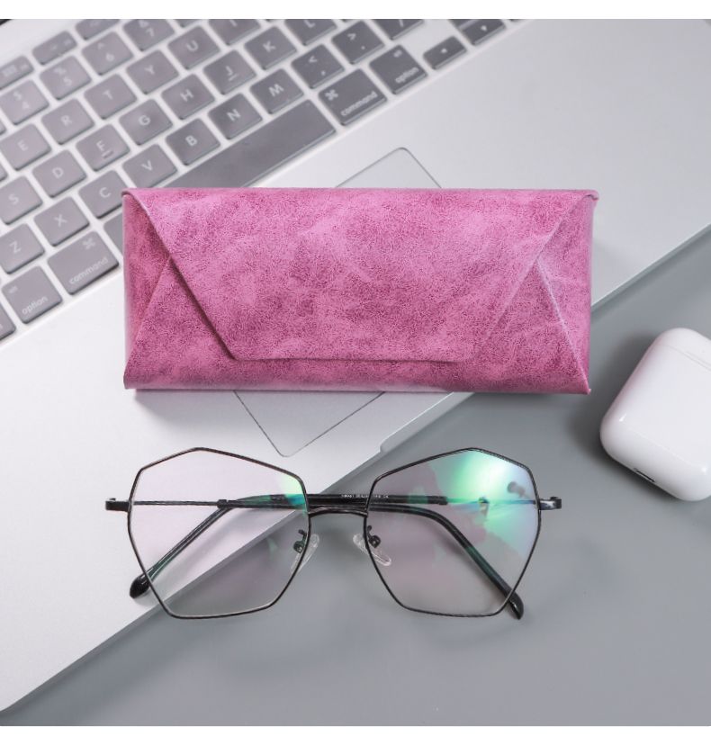 Only Case Glasses Case Advanced Magnetic Suction Fashion Men's and Women's Students Portable Retro Sunglasses Ink Simple Leather Mirror Case